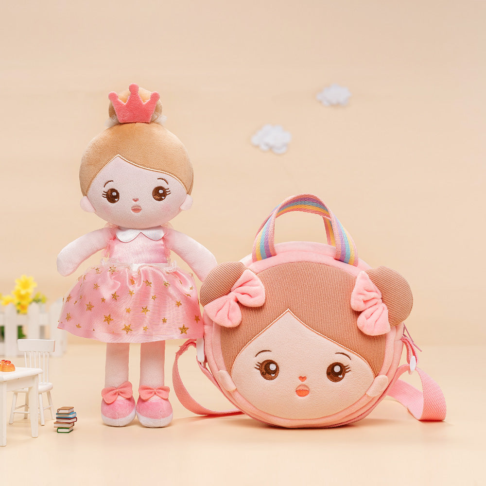 Personnalisée Poupée en Peluche avec Yeux Ouverts de Princesse Rose