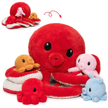 Charger l&#39;image dans la galerie, Peluche pieuvre avec 4 bébés pieuvres à l&#39;intérieur