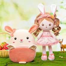 Charger l&#39;image dans la galerie, Poupée en peluche personnalisée Lapin de Pâques Fille