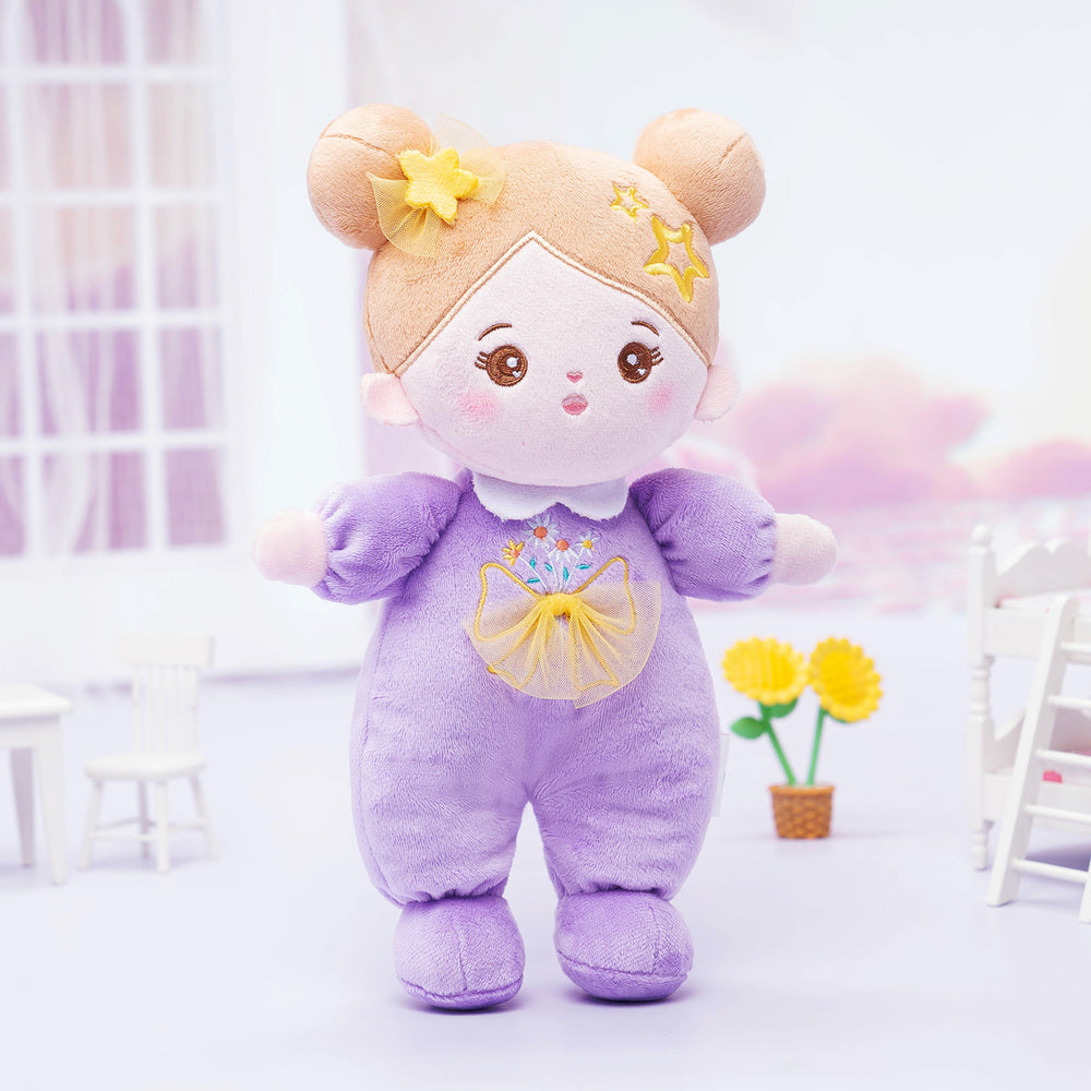 Mini Violet Personnalisée Poupée en Peluche avec Yeux Ouverts