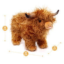Charger l&#39;image dans la galerie, 40 cm - Peluche géante vache marron des Highlands pour enfants