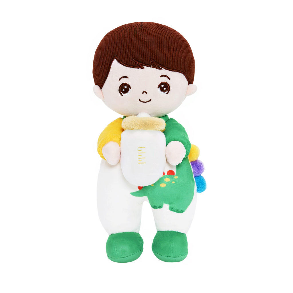 Mini Poupée En Peluche Personnalisée Dinosaure à Peau Blanche Et Coffret Cadeau