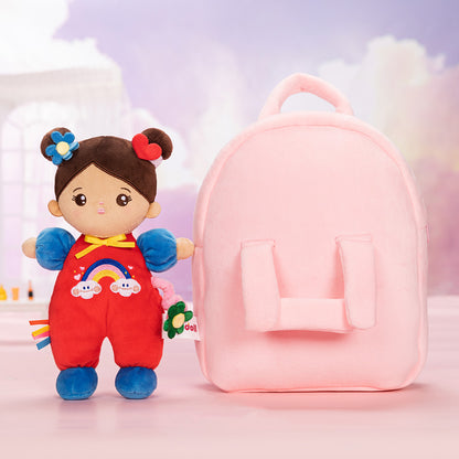 Mini Personnalisée Poupée en Peluche avec Yeux Ouverts dans Teint Brun