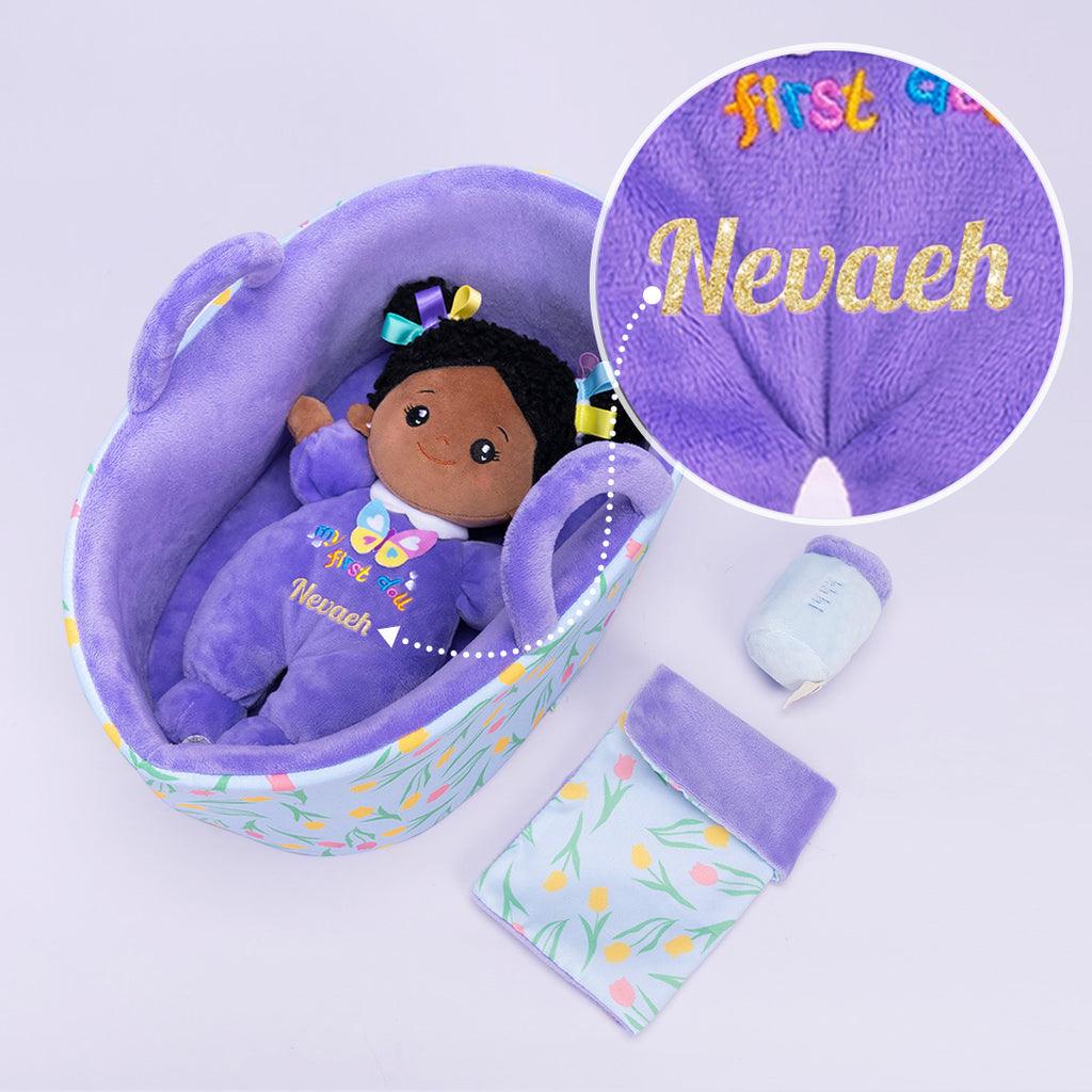 Mini Violet Teint Foncé Personnalisée Poupée en Peluche & Ensemble-cadeau