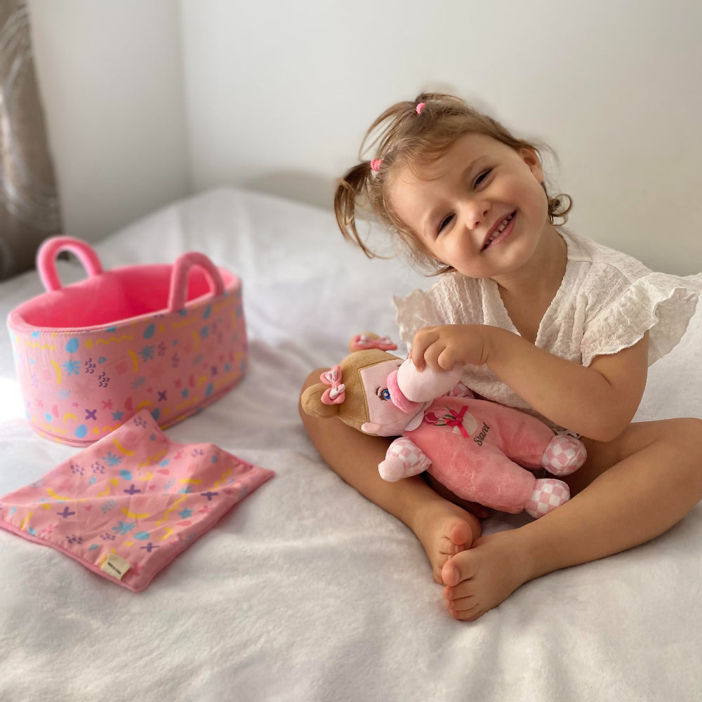 Peluche Mini Bébé Fille Personnalisée Originale,Berceau