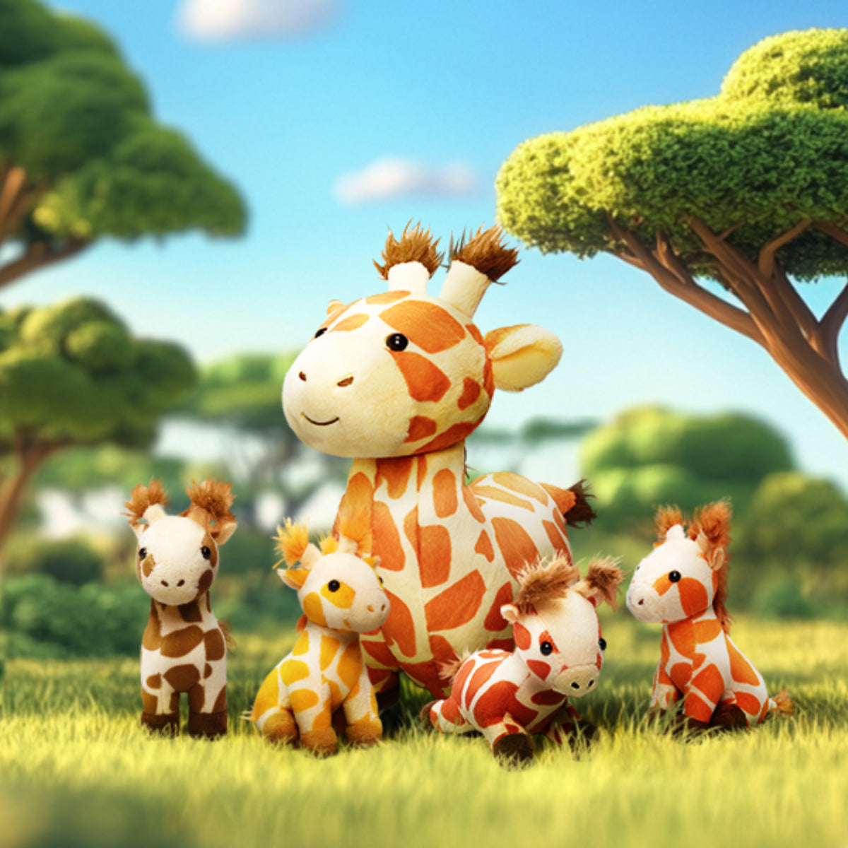 Ensemble de Jouets en Peluche pour Bébé, Première Famille D'animaux
