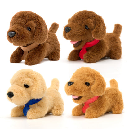 Bus scolaire en peluche avec chiots Golden Retriever, personnalisable (Set de 5 pièces)