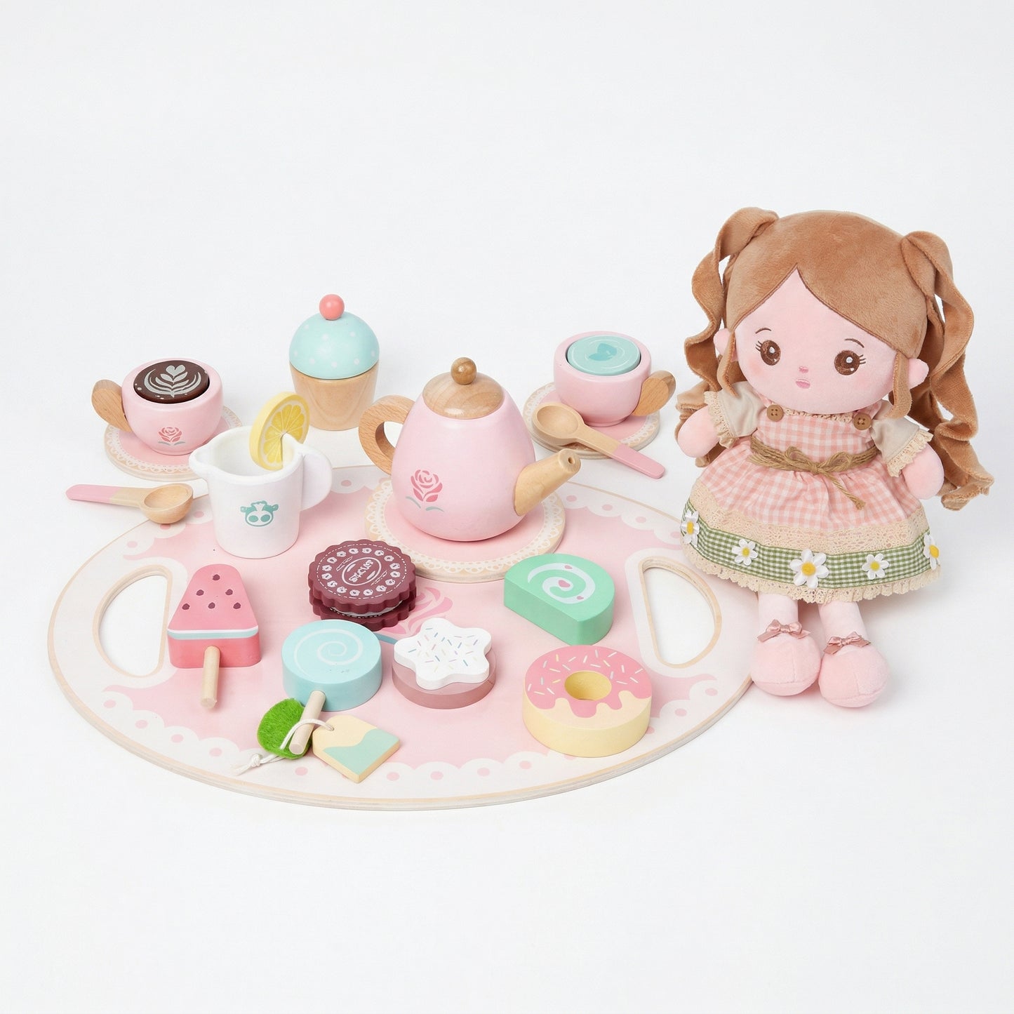 Poupée bébé en peluche personnalisée de style champêtre