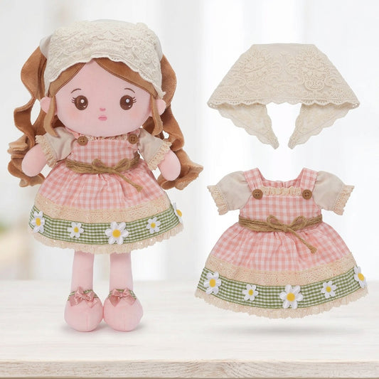 Poupée bébé en peluche personnalisée de style champêtre