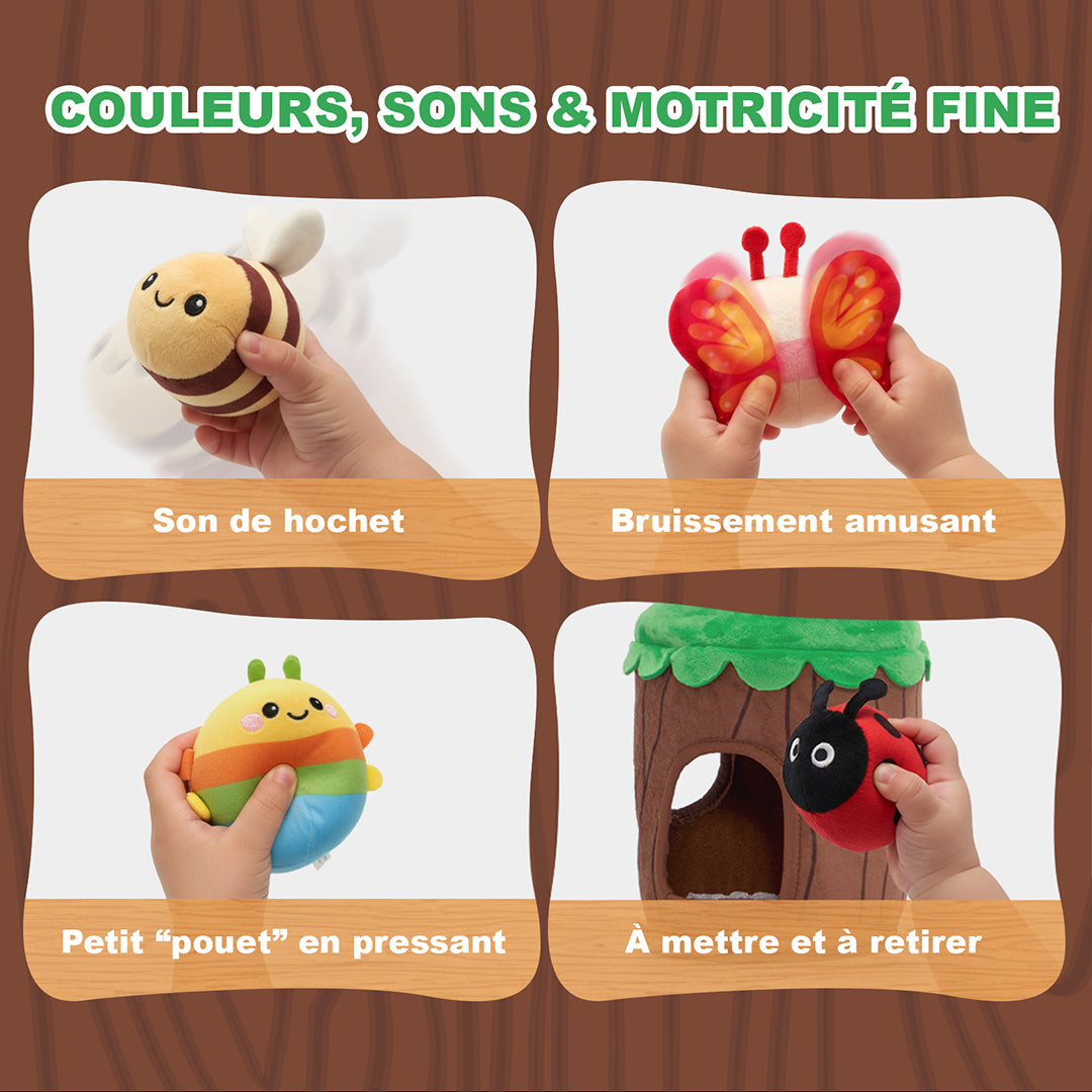 Ma première cabane dans les arbres | Jouet sensoriel doux pour bébés dès 6 mois