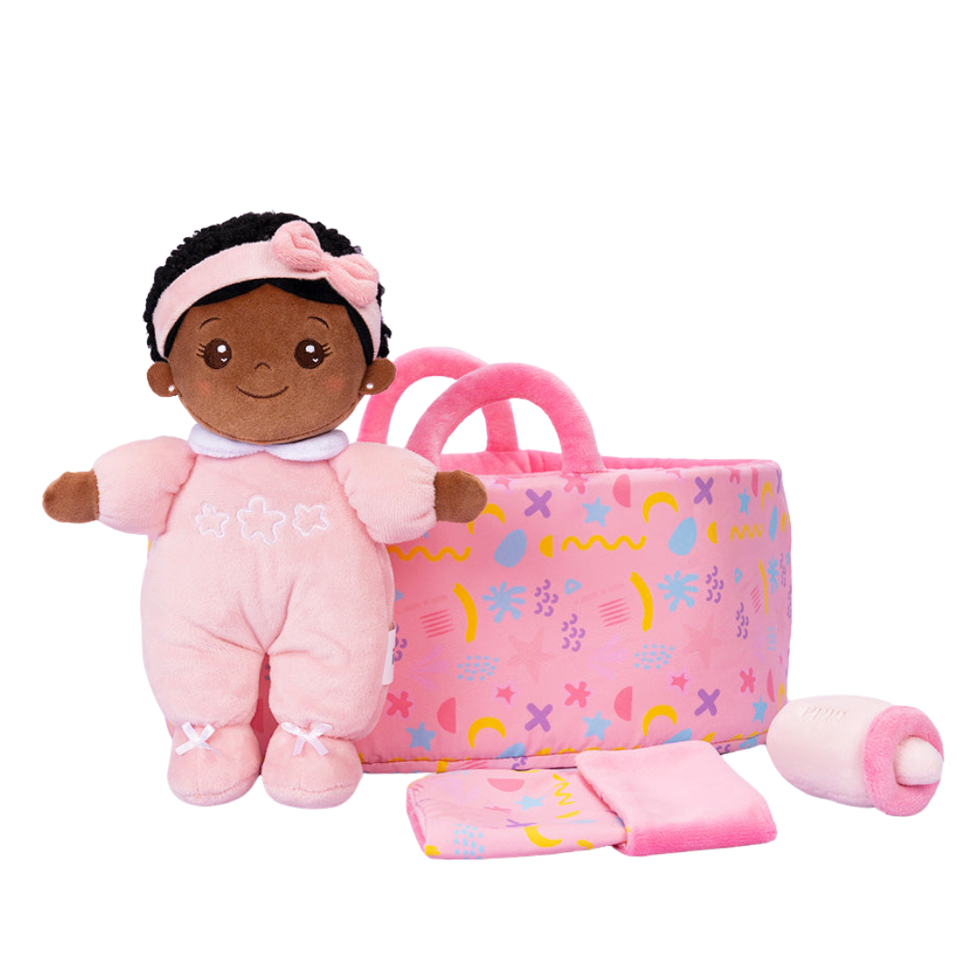 Mini Rose Teint Foncé Personnalisée Poupée en Peluche & Ensemble-cadeau