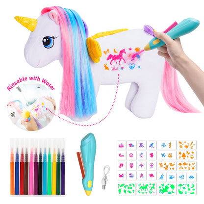 Ensemble de Jeu en Peluche de Famille Licornes avec 4 Bébés Coffrets Cadeaux pour Tout-petit