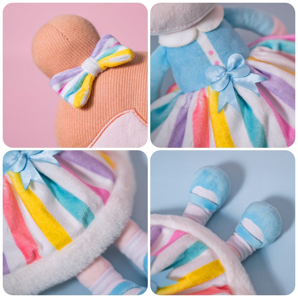 OUOZZZ Personalized Iris Rainbow Doll with Blue Baby Rainbow Dress