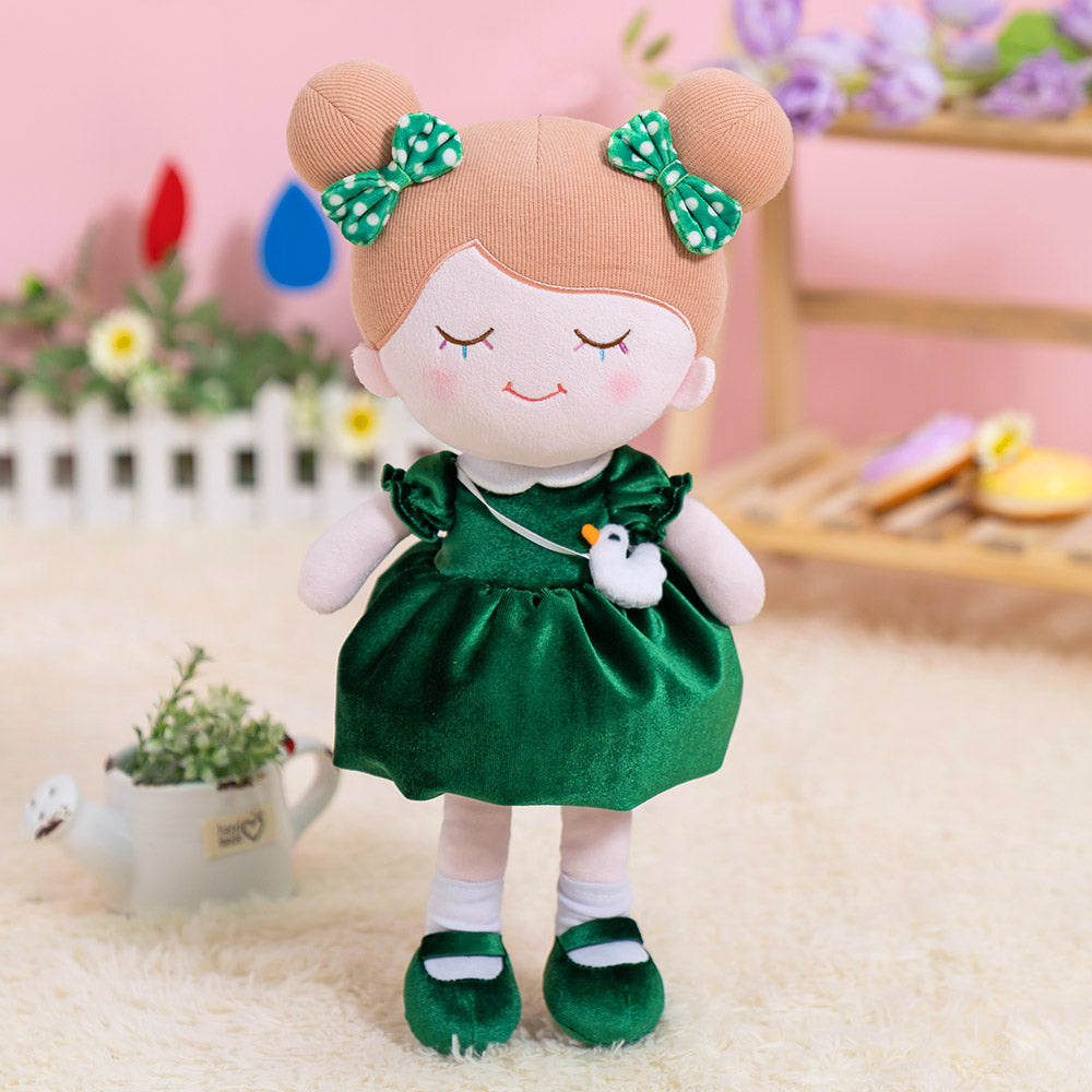 Iris Personnalisée Poupée en Peluche en Robe Vert