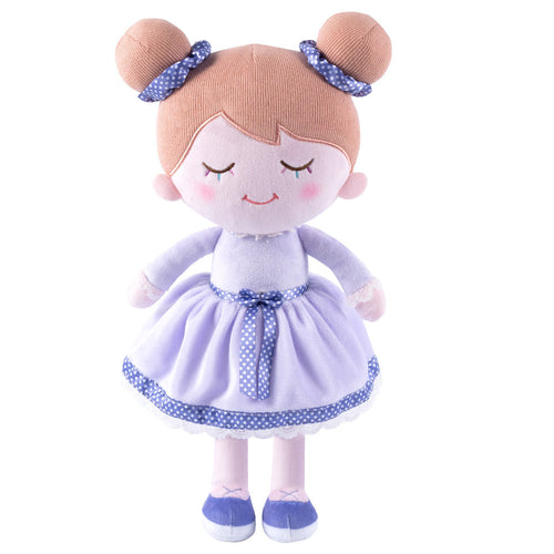 Personnalisée Poupée en Peluche avec Cils Arc-en-ciel en Robe Violet Clair