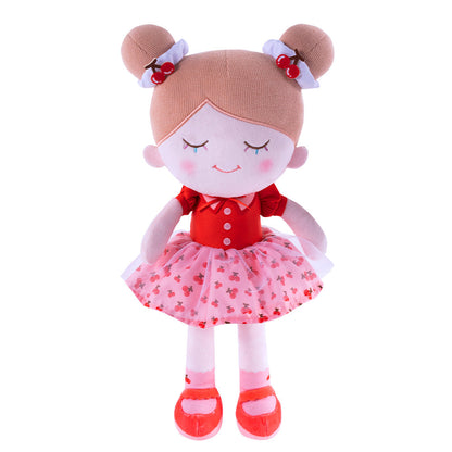 Personnalisée Poupée en Peluche avec Cils Arc-en-ciel en Costume de Cerise