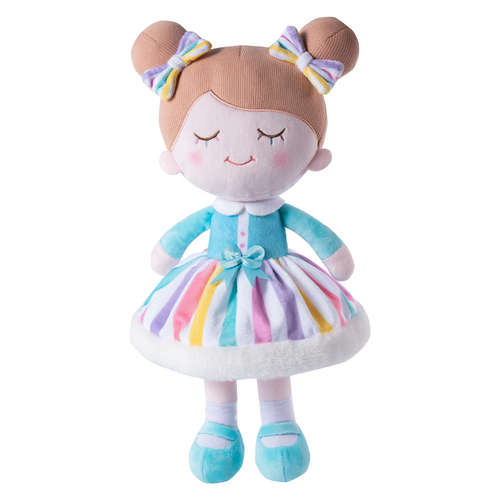 Personnalisée Poupée en Peluche avec Cils Arc-en-ciel en Robe Arc-en-ciel