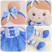 Charger l&#39;image dans la galerie, Personnalisée Poupée en Peluche avec Yeux Ouverts en Robe de Danse Bleue