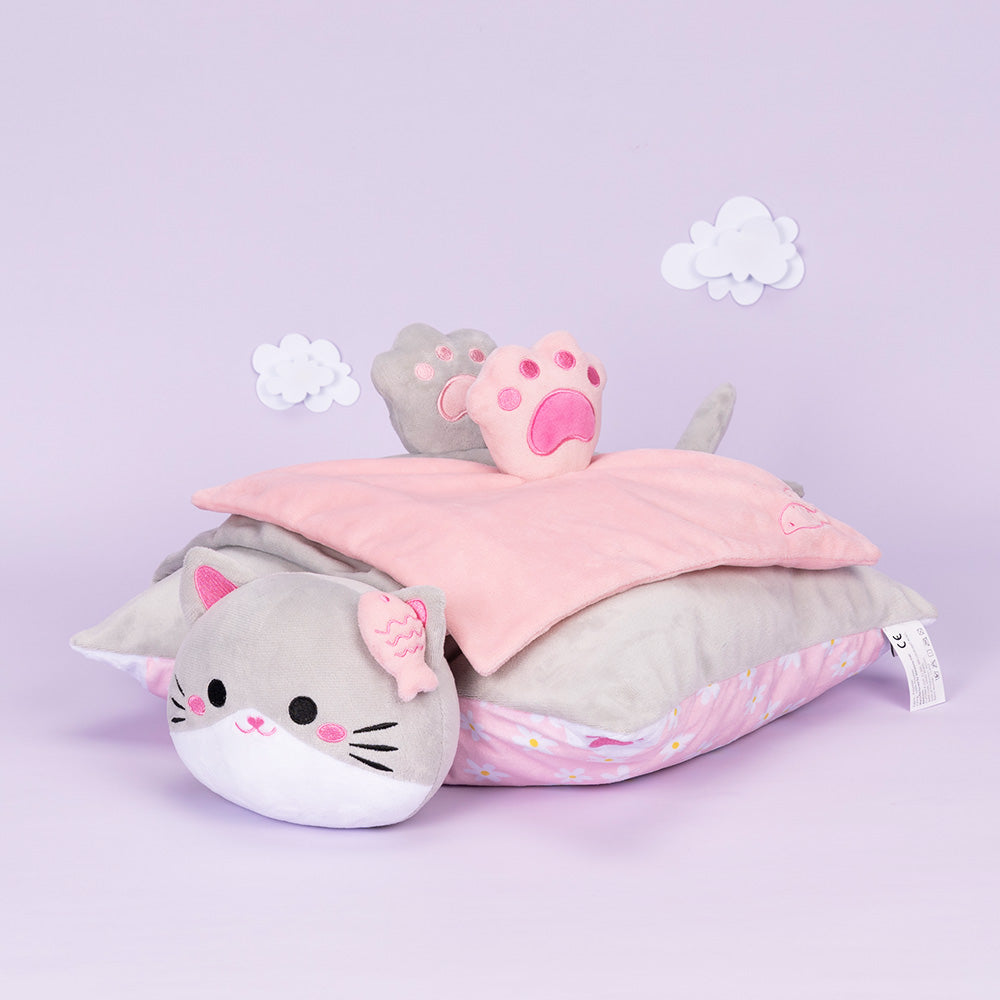 Personnalisée Oreiller & Serviette Apaisante en Peluche de Chaton