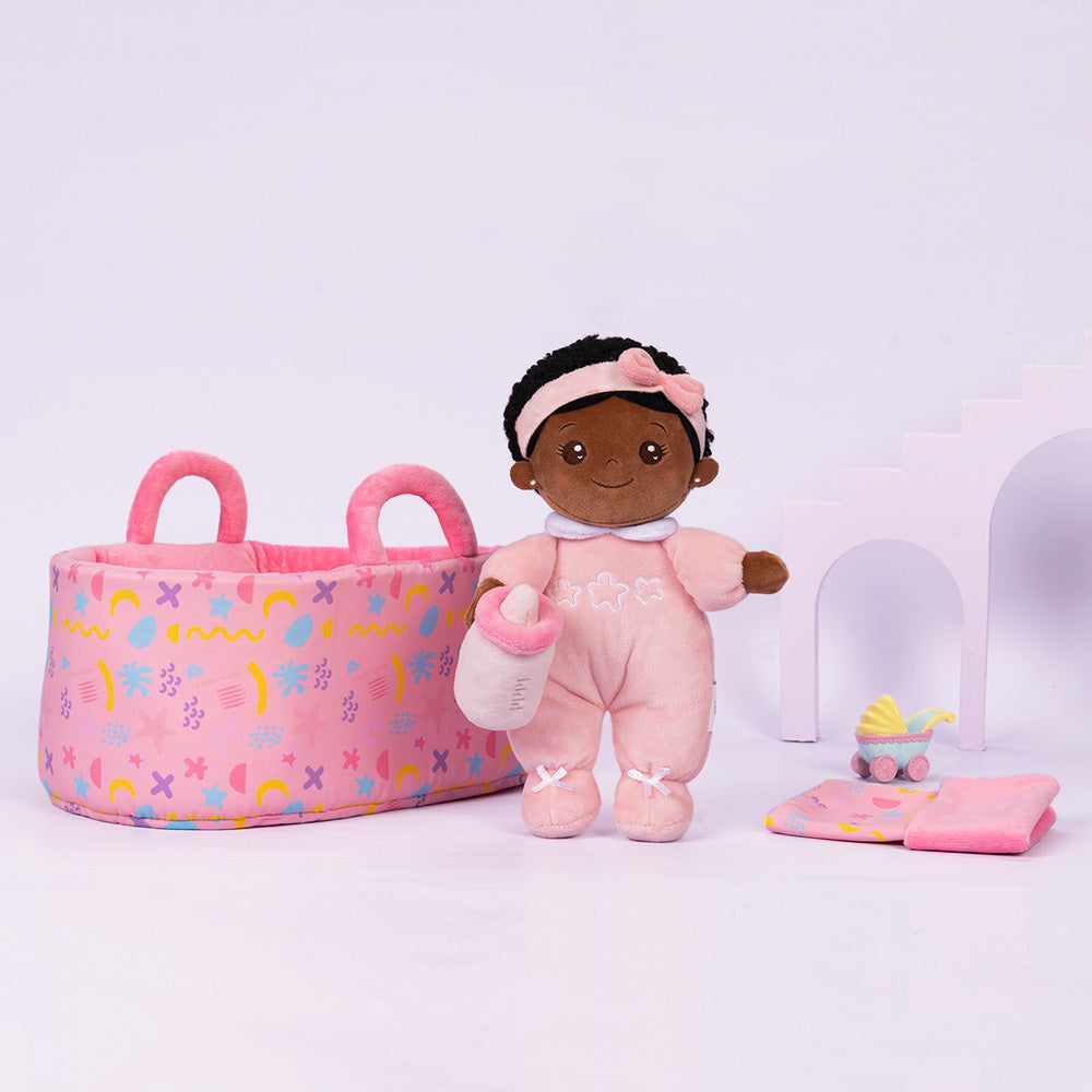 Mini Rose Teint Foncé Personnalisée Poupée en Peluche & Ensemble-cadeau