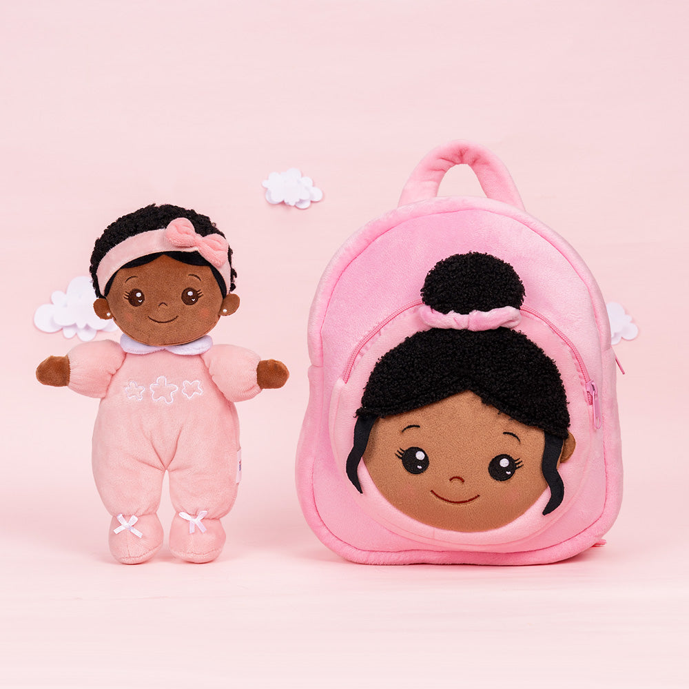 Mini Rose Teint Foncé Personnalisée Poupée en Peluche