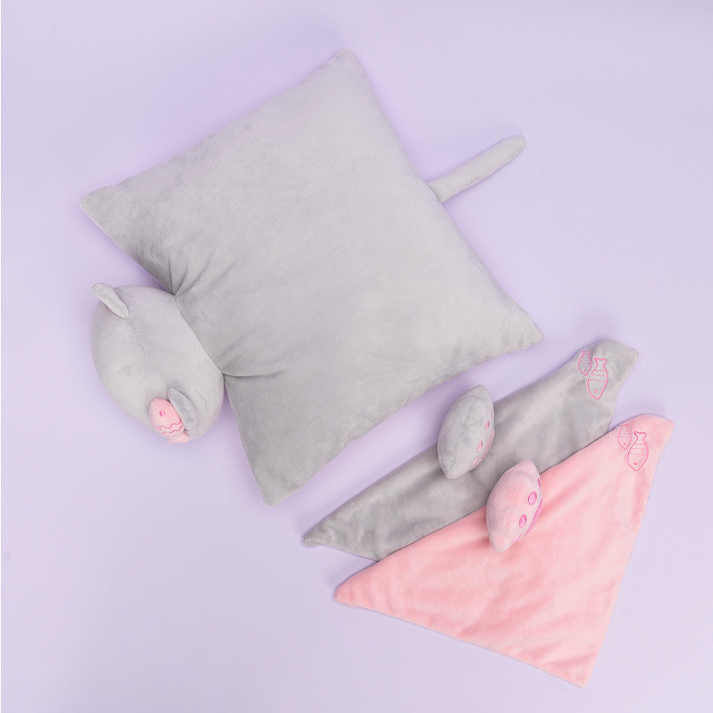 Personnalisée Oreiller & Serviette Apaisante en Peluche de Chaton