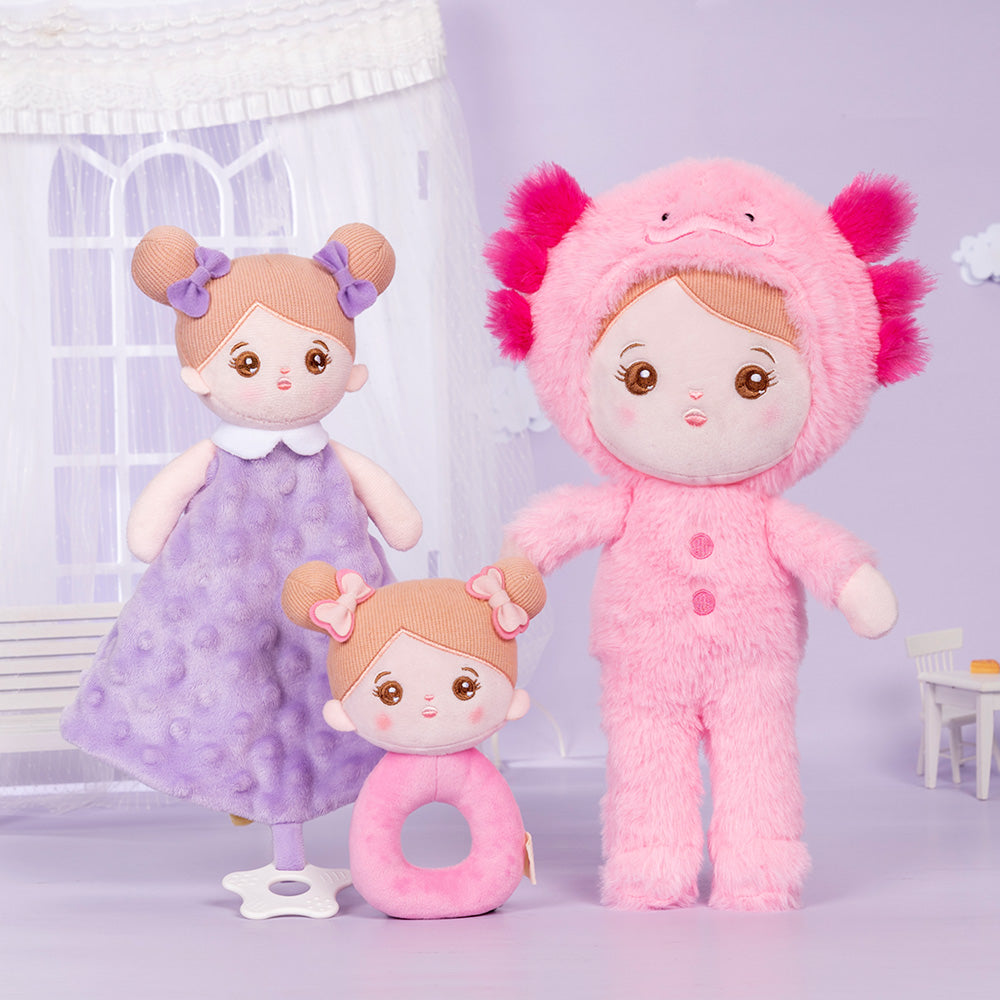 Personnalisée Poupée en Peluche avec Yeux Ouverts de Salamandre Géante Rose