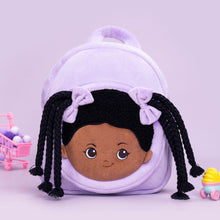 Charger l&#39;image dans la galerie, OUOZZZ Personalized Deep Skin Tone Plush Purple Ash Backpack Only Backpack