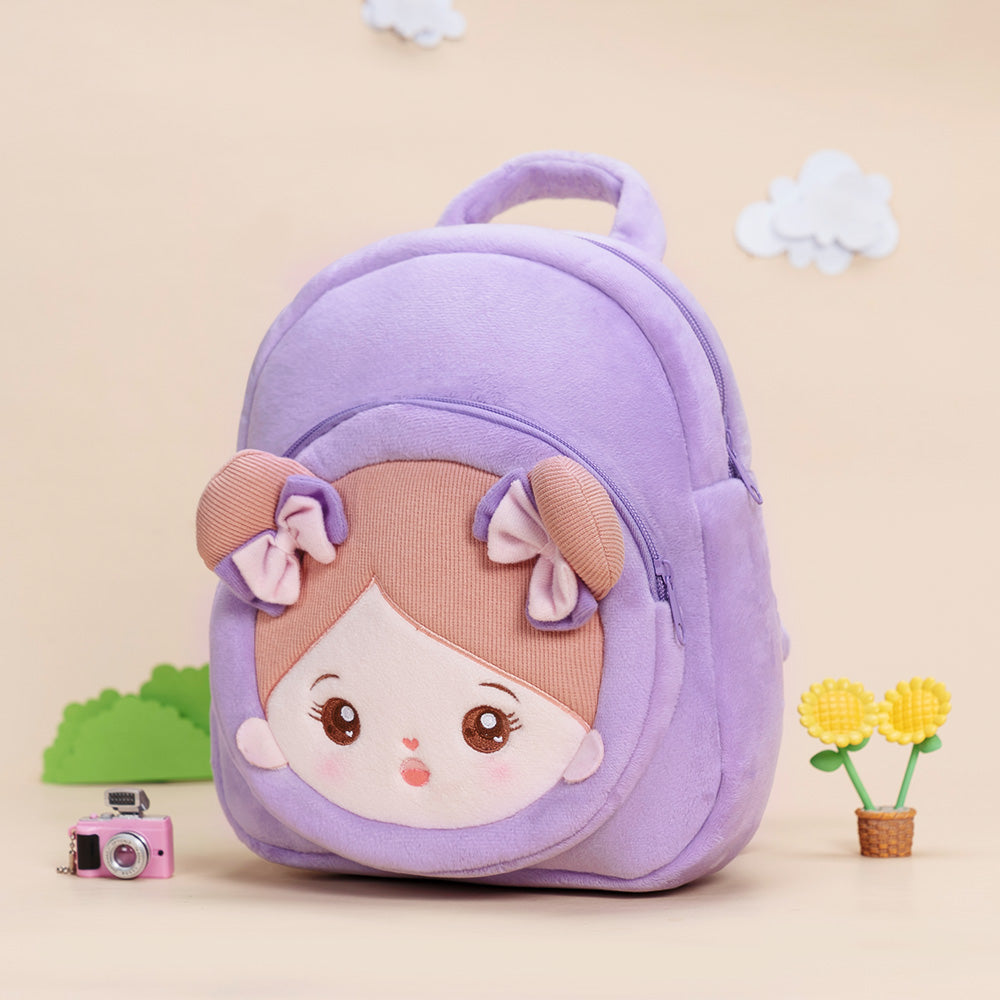 Personnalisée Sac à Dos en Peluche Violet avec Yeux Ouverts