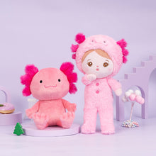 Charger l&#39;image dans la galerie, Personnalisée Poupée en Peluche avec Yeux Ouverts de Salamandre Géante Rose