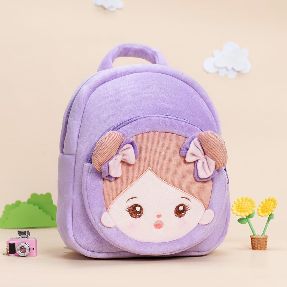 Personnalisée Sac à Dos en Peluche Violet avec Yeux Ouverts