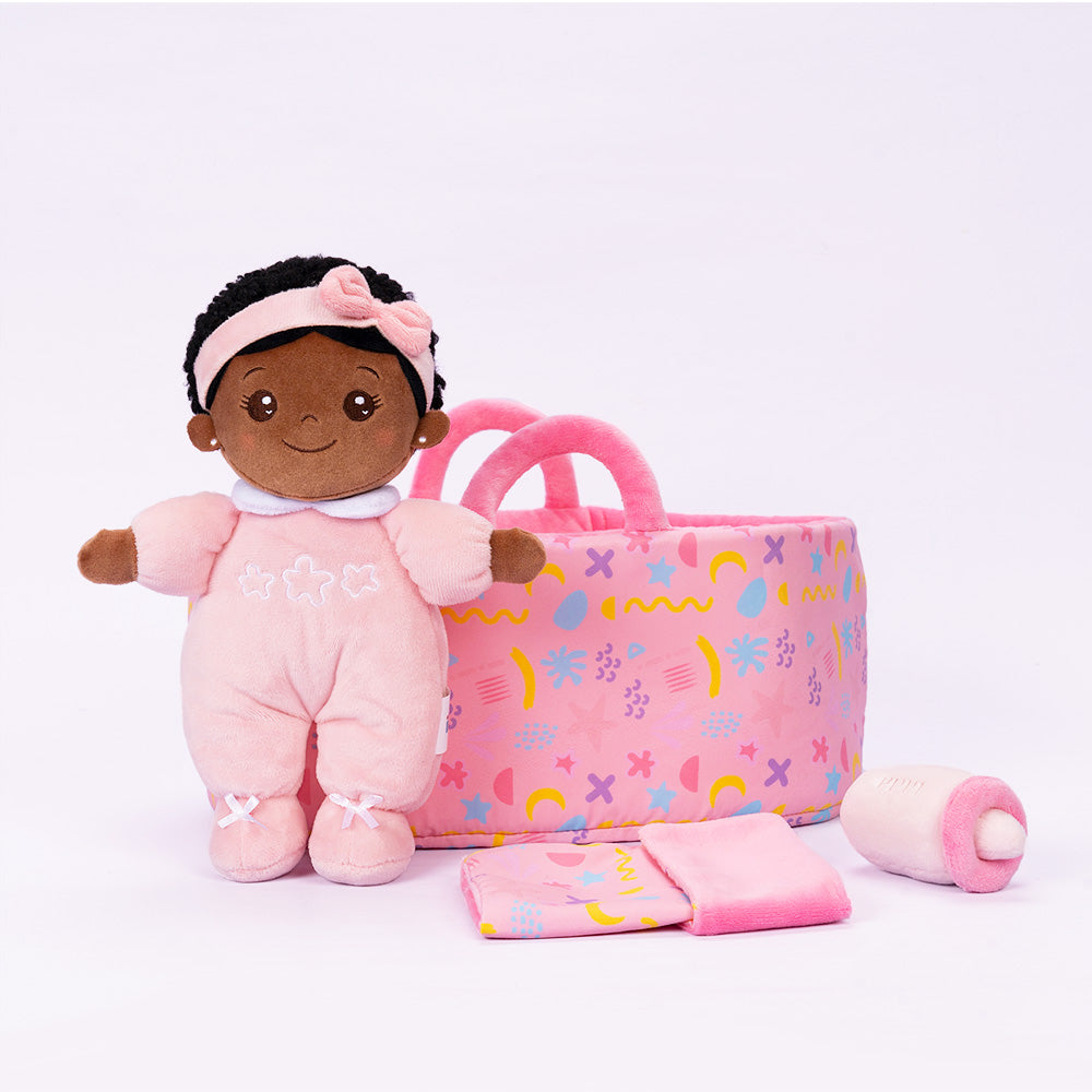 Mini Rose Teint Foncé Personnalisée Poupée en Peluche & Ensemble-cadeau