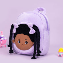 Charger l&#39;image dans la galerie, OUOZZZ Personalized Deep Skin Tone Plush Purple Ash Backpack Only Backpack