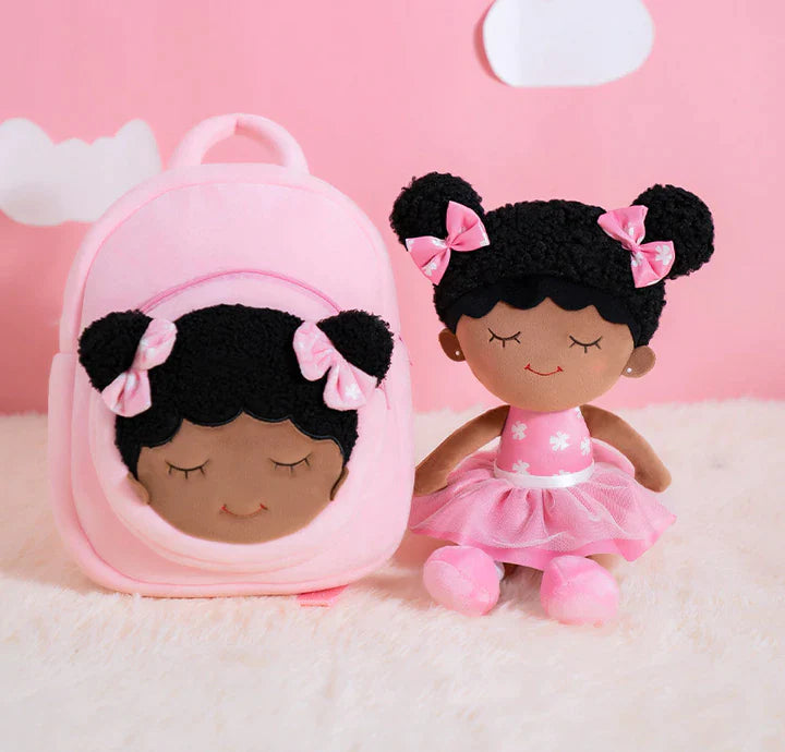 Poupée en Peluche Peau Foncée Personnalisée(Achetez-en 2 et Obtenez 15 % de Réduction)