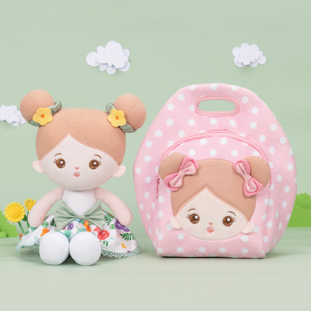 Personnalisée Poupée en Peluche avec Yeux Ouverts en Costume de Printemps