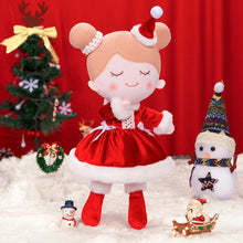 Charger l&#39;image dans la galerie, Personnalisée Poupée en Peluche avec Cils Arc-en-ciel en Costume Rouge de Noël