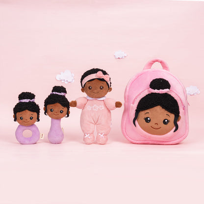 Mini Rose Teint Foncé Personnalisée Poupée en Peluche