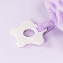 Charger l&#39;image dans la galerie, Serviette en Peluche Douce Violet avec Anneau de Dentition pour Bébé