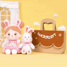 Charger l&#39;image dans la galerie, Personnalisée Poupée en Peluche avec Yeux Ouverts de Lapin et Ensemble-cadeau &amp; Boite Cadeau