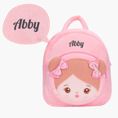Personnalisée Sac à Dos en Peluche Rose avec Yeux Ouverts