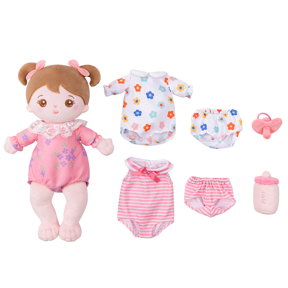 Mini Rose Personnalisée Poupée en Peluche avec Vêtement Remplaçable