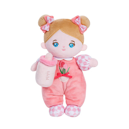 Mini Personnalisée Poupée en Peluche avec Yeux Bleus Ouverts & Ensemble-cadeau
