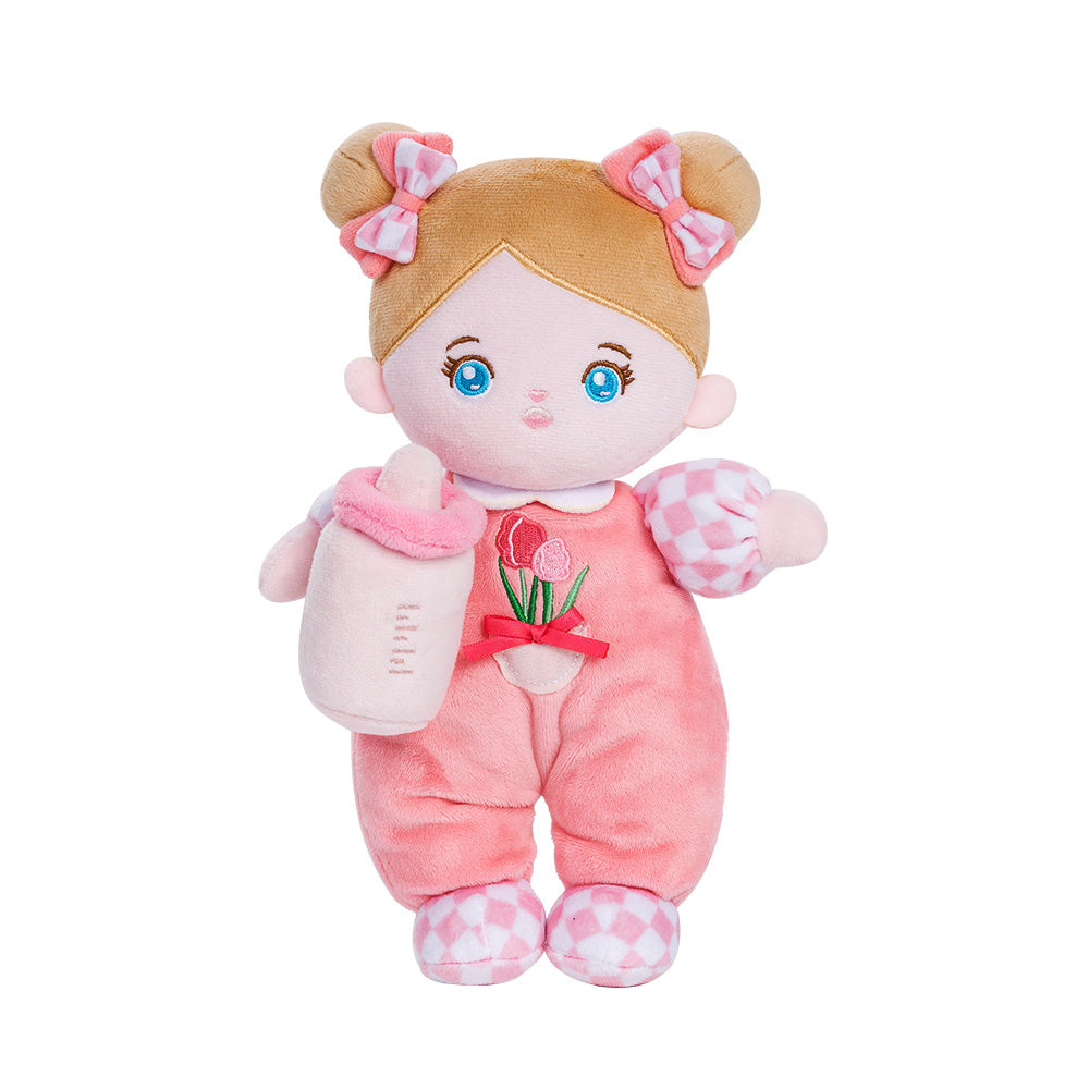 Mini Personnalisée Poupée en Peluche avec Yeux Bleus Ouverts & Ensemble-cadeau