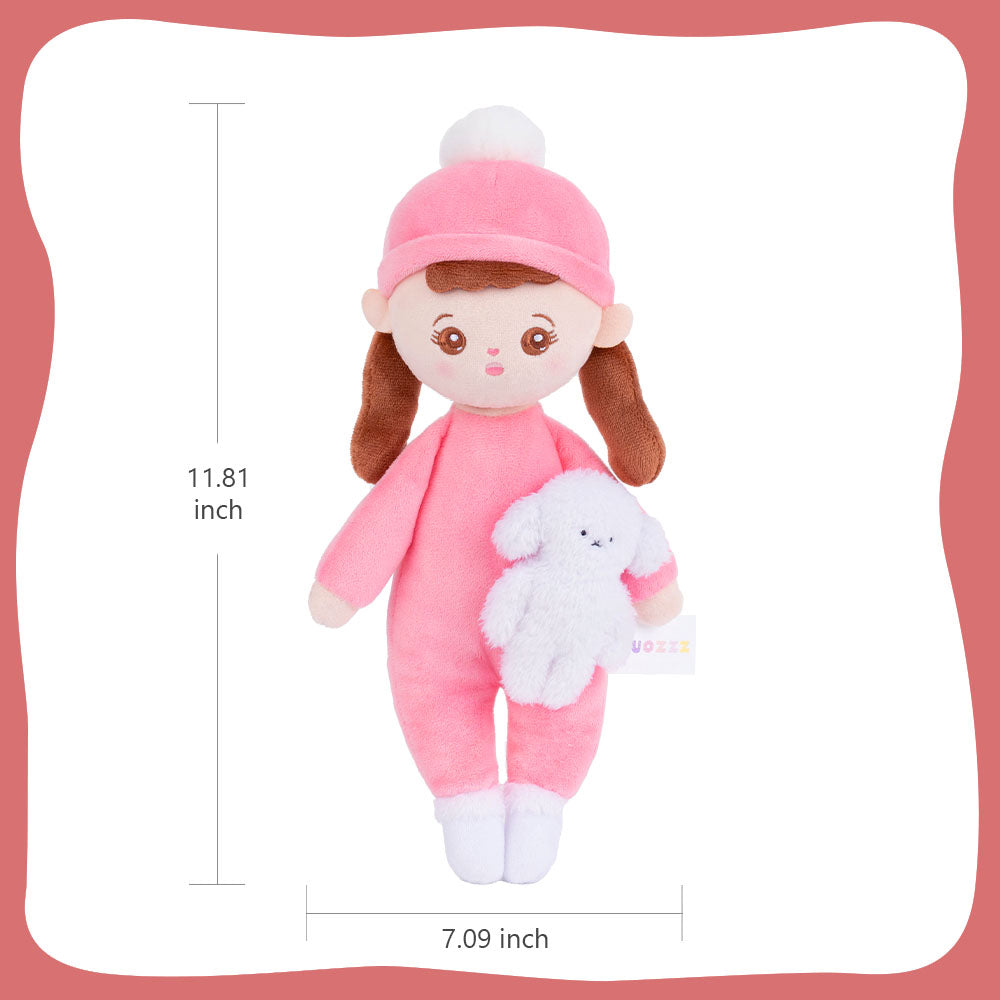 Mini Rose Personnalisée Poupée en Peluche avec Tresses