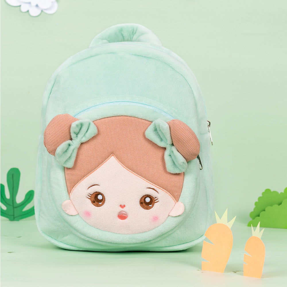 Personnalisée Sac à Dos en Peluche Vert avec Yeux Ouverts