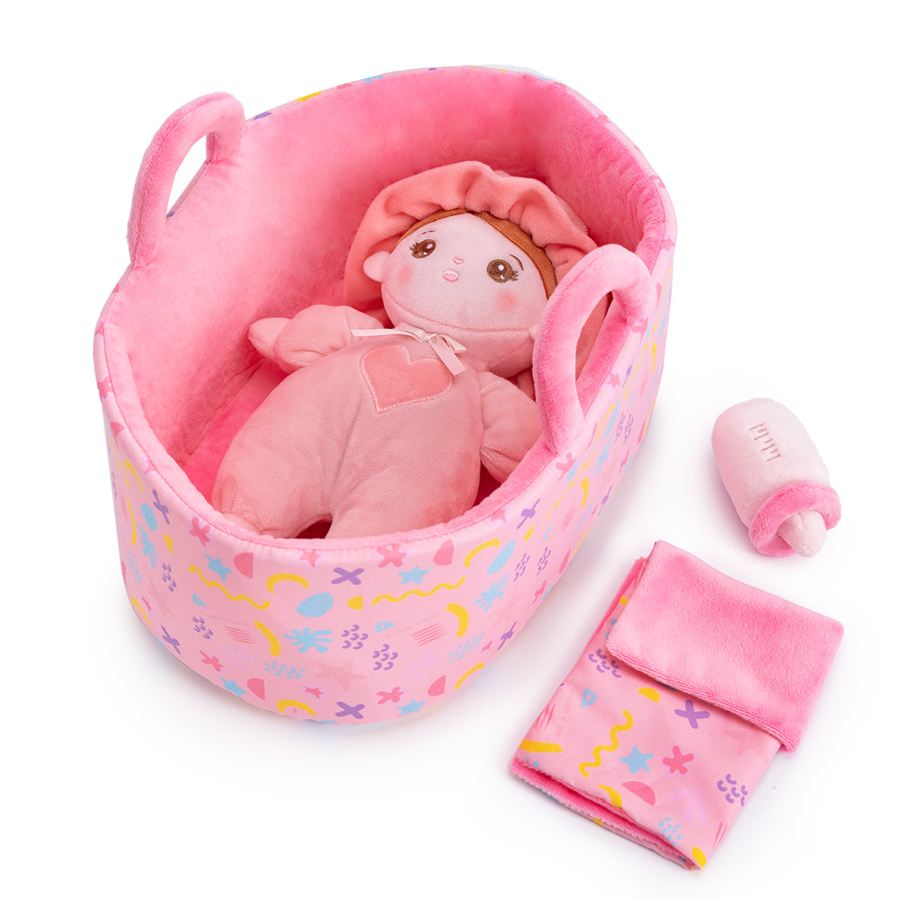 Porte Poupon Bebe Personnalisé Rose Cadeau Pour les bébés de 1- 4