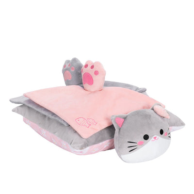Personnalisée Oreiller & Serviette Apaisante en Peluche de Chaton
