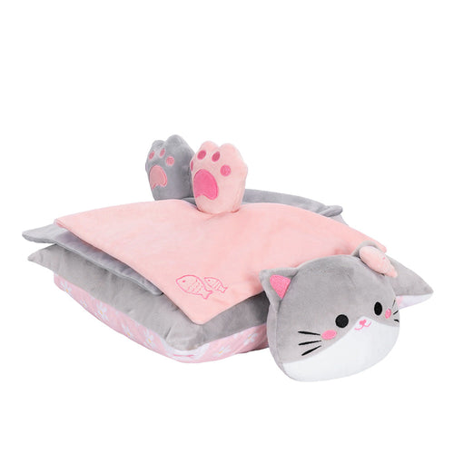 Personnalisée Oreiller & Serviette Apaisante en Peluche de Chaton