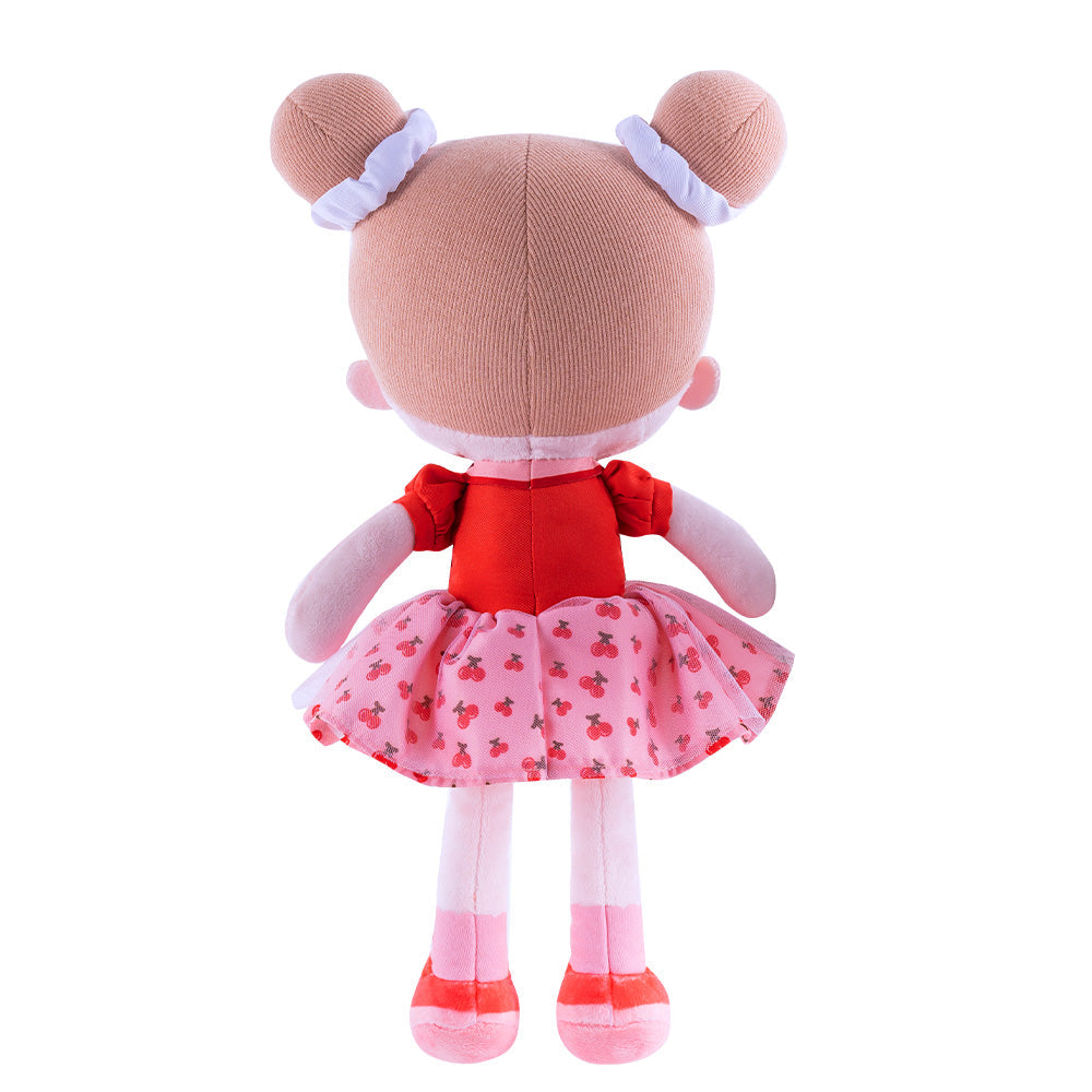 Personnalisée Poupée en Peluche avec Cils Arc-en-ciel en Costume de Cerise