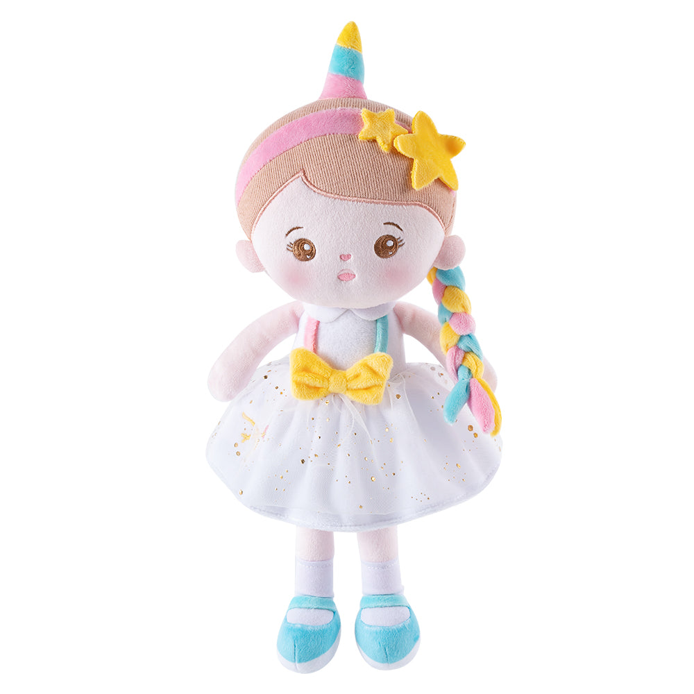 Personnalisée Poupée en Peluche avec Yeux Ouverts en Costume de Licorne